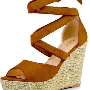 Laced up Espadrille Wedges